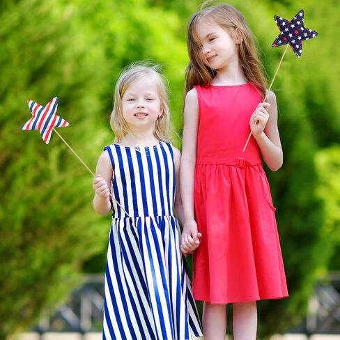 SmoothNovelty 24 Pcs 4th of July Star Picks American Star Red White and Blue Plush Stick Patriotic Floral Picks Table Centerpieces for Memorial Day Independence Day Home Vase Filler Table Decor in Saudi Arabia