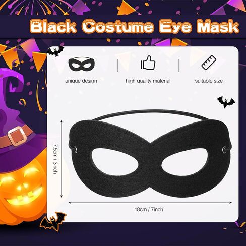 Foaincore 100 Felt Halloween Eye Mask Masquerade Party Favors Elastic Adjustable Robber Masks for Holiday Favor in Saudi Arabia