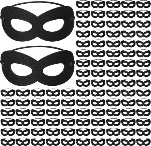 Foaincore 100 Felt Halloween Eye Mask Masquerade Party Favors Elastic Adjustable Robber Masks for Holiday Favor in Saudi Arabia