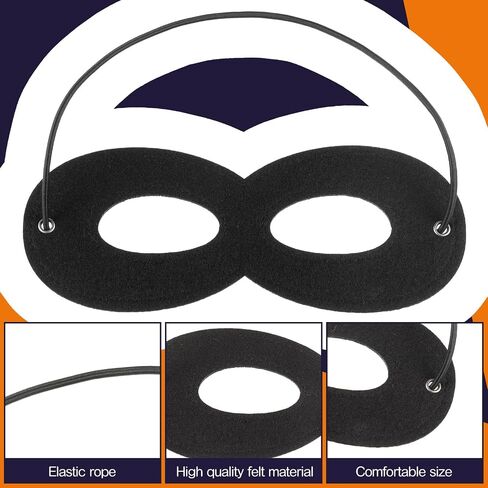 Foaincore 100 Felt Halloween Eye Mask Masquerade Party Favors Elastic Adjustable Robber Masks for Holiday Favor in Saudi Arabia
