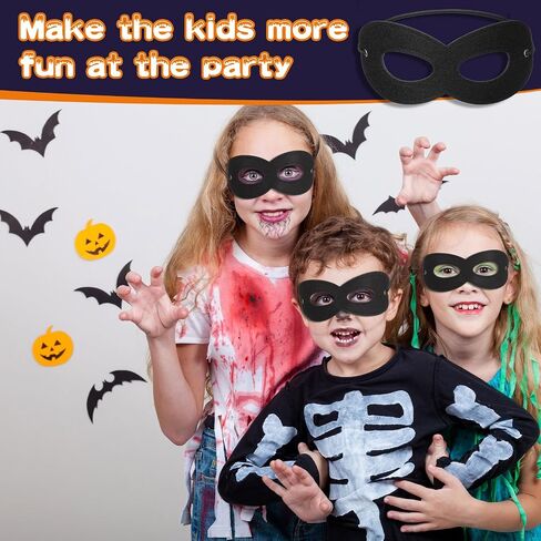 Foaincore 100 Felt Halloween Eye Mask Masquerade Party Favors Elastic Adjustable Robber Masks for Holiday Favor in Saudi Arabia