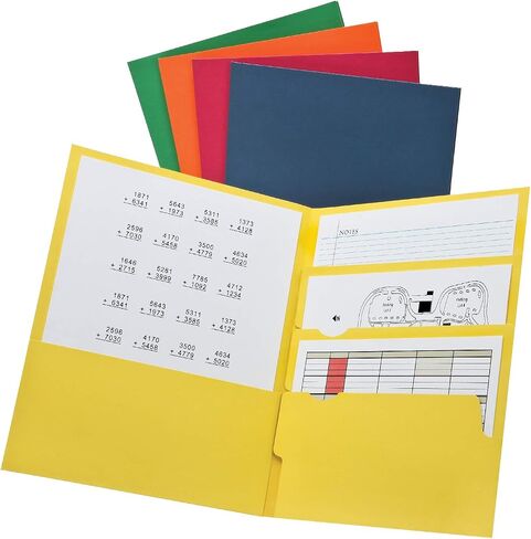 Oxford Divide it Up, 4 Pocket Folder, Black, Letter Size, 25 per Box (57403EE) in Saudi Arabia