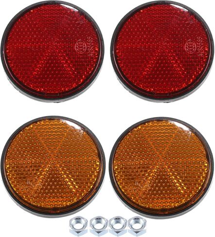 X AUTOHAUX 4 Pcs M6x1.0 Orange Red Plastic Universal Round Screw Mount Reflective Warning Reflector with Nut for Motorcycle Bike in Saudi Arabia