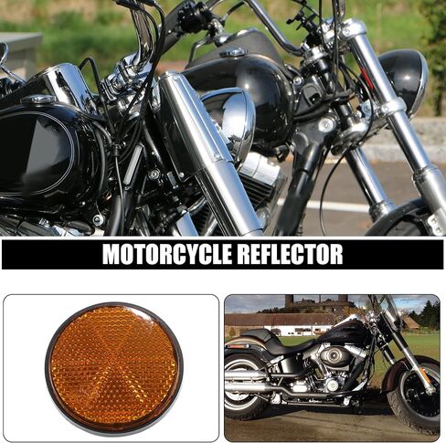 X AUTOHAUX 4 Pcs M6x1.0 Orange Red Plastic Universal Round Screw Mount Reflective Warning Reflector with Nut for Motorcycle Bike in Saudi Arabia