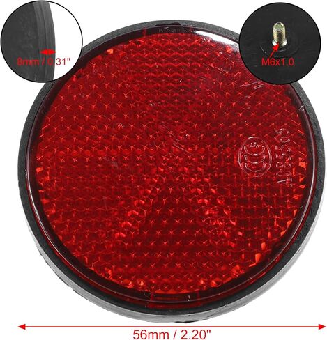 X AUTOHAUX 4 Pcs M6x1.0 Orange Red Plastic Universal Round Screw Mount Reflective Warning Reflector with Nut for Motorcycle Bike in Saudi Arabia