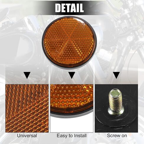 X AUTOHAUX 4 Pcs M6x1.0 Orange Red Plastic Universal Round Screw Mount Reflective Warning Reflector with Nut for Motorcycle Bike in Saudi Arabia