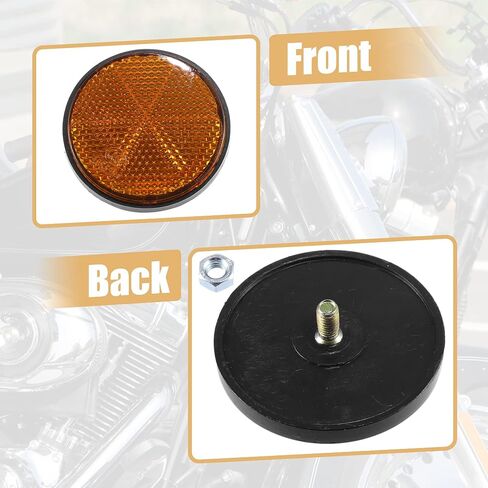 X AUTOHAUX 4 Pcs M6x1.0 Orange Red Plastic Universal Round Screw Mount Reflective Warning Reflector with Nut for Motorcycle Bike in Saudi Arabia