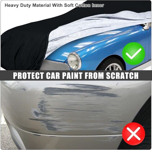 Waterproof Car Cover Compatible with 1960-1979 MG Midget Convertible/Roadster Accessories, All Weather Classic Car Covers with Inner Cotton&Zipper Door for Snow Rain Protection in Saudi Arabia