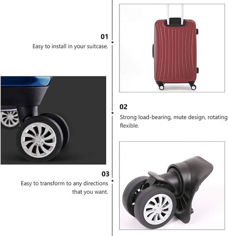 BESPORTBLE 4 قطع من عجلات حقيبة الأمتعة وعجلات دوارة بديلة لحقائب السفر وعجلات حقائب السفر ومجموعة إصلاح المحامل البلاستيكية لمجموعات الأمتعة in Kuwait