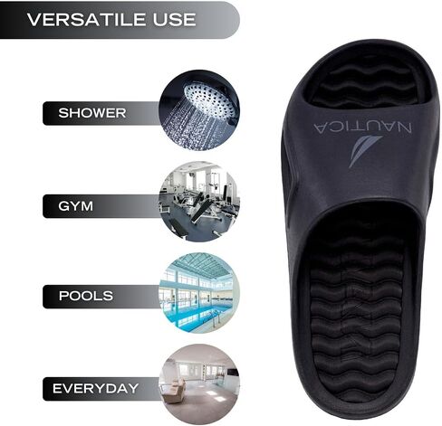 Nautica Men's Athletic Slides Sport Shower Sandals for Indoor & Outdoor - Lightweight, Durable and Comfortable in Saudi Arabia