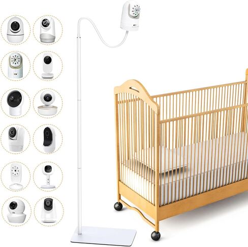 حامل أرضي لمراقبة الأطفال متوافق مع Infant Optics DXR-8 Pro، Nanit Pro، Babysense، Owlet، Eufy، HelloBaby، Motorola، VTech، أجهزة مراقبة الأطفال الأخرى مع فتحة لولبية 1/4، ارتفاع قابل للتعديل 68 بوصة in Kuwait