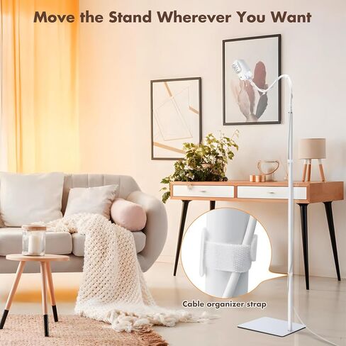 حامل أرضي لمراقبة الأطفال متوافق مع Infant Optics DXR-8 Pro، Nanit Pro، Babysense، Owlet، Eufy، HelloBaby، Motorola، VTech، أجهزة مراقبة الأطفال الأخرى مع فتحة لولبية 1/4، ارتفاع قابل للتعديل 68 بوصة in Kuwait