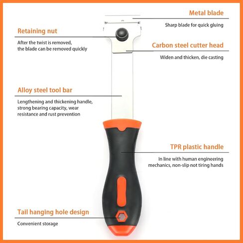 ZBGUN 2 PCS Car Cleaning Blade Combination Set, 3.93" x 1.57" x 0.98" Multi-Functional Double-Head UV Adhesive Film Tool Scraper Long Scraper, Portable Accessory, for Most Car Models (Orange & Black) in Saudi Arabia