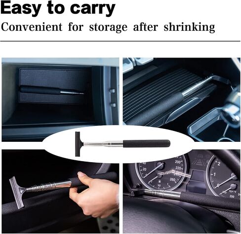 1 PC Retractable Rear View Mirror Wiper for Car, 98cm/38.6inch Long Handle Car Cleaning Tool Mirror Glass Mist Cleaner, Car Glass Clean Tool for Cleaning Rain, Snow, Fog (Red) in Saudi Arabia