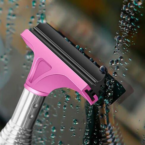 1 PC Retractable Rear View Mirror Wiper for Car, 98cm/38.6inch Long Handle Car Cleaning Tool Mirror Glass Mist Cleaner, Car Glass Clean Tool for Cleaning Rain, Snow, Fog (Red) in Saudi Arabia