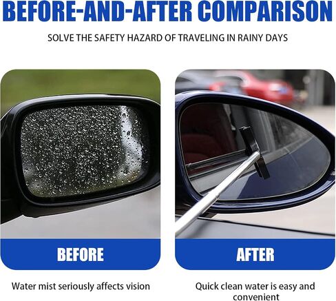 1 PC Retractable Rear View Mirror Wiper for Car, 98cm/38.6inch Long Handle Car Cleaning Tool Mirror Glass Mist Cleaner, Car Glass Clean Tool for Cleaning Rain, Snow, Fog (Red) in Saudi Arabia