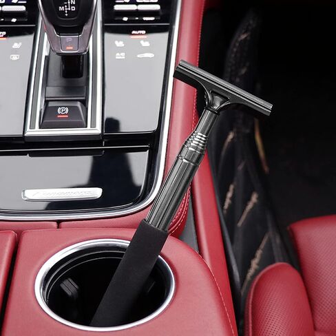 1 PC Retractable Rear View Mirror Wiper for Car, 98cm/38.6inch Long Handle Car Cleaning Tool Mirror Glass Mist Cleaner, Car Glass Clean Tool for Cleaning Rain, Snow, Fog (Red) in Saudi Arabia