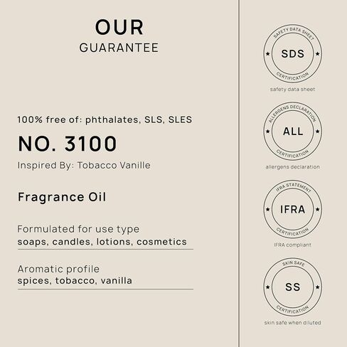 VINEVIDA [4oz] (Our Version of) Tobacco Vanille - Fragrance Oil for Candle Making - Candle Scents for Candle Making, Made in USA Candle Oil Scents - Scents for Soap Making in Saudi Arabia
