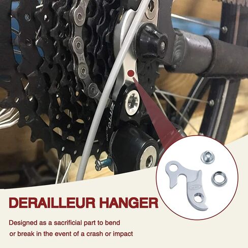 AICARS 2 Pcs Universal Bicycle Bike Derailleur Hanger Frame Gear Tail Hook, Silver Tone in Saudi Arabia
