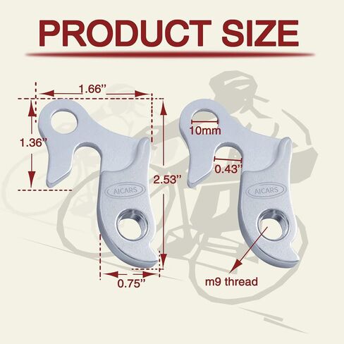 AICARS 2 Pcs Universal Bicycle Bike Derailleur Hanger Frame Gear Tail Hook, Silver Tone in Saudi Arabia