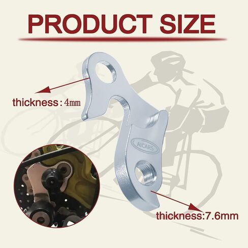 AICARS 2 Pcs Universal Bicycle Bike Derailleur Hanger Frame Gear Tail Hook, Silver Tone in Saudi Arabia