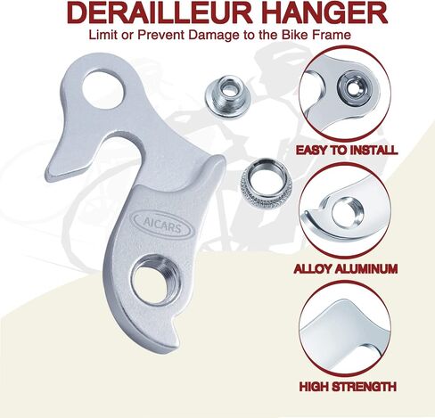 AICARS 2 Pcs Universal Bicycle Bike Derailleur Hanger Frame Gear Tail Hook, Silver Tone in Saudi Arabia
