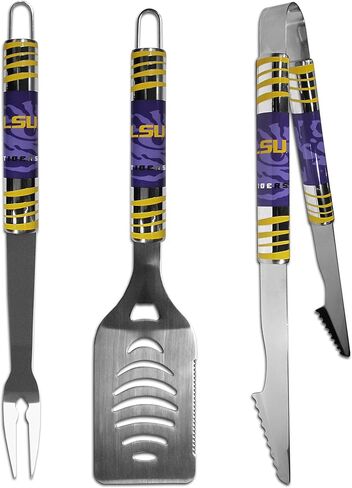 مجموعة شواء Siskiyou Sports NCAA LSU Tigers للجنسين 3 قطع وفتاحة زجاجات، ألوان الفريق، مقاس واحد in Kuwait