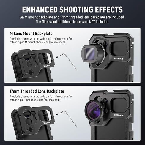 NEEWER S23 Ultra Phone Cage Video Rig with Dual Side Handle Grips, 17mm Thread & M Mount Lens Backplanes, 67mm Filter Adapter, Phone Stabilizer for Samsung Galaxy S23 Ultra Video Recording Filming in Saudi Arabia