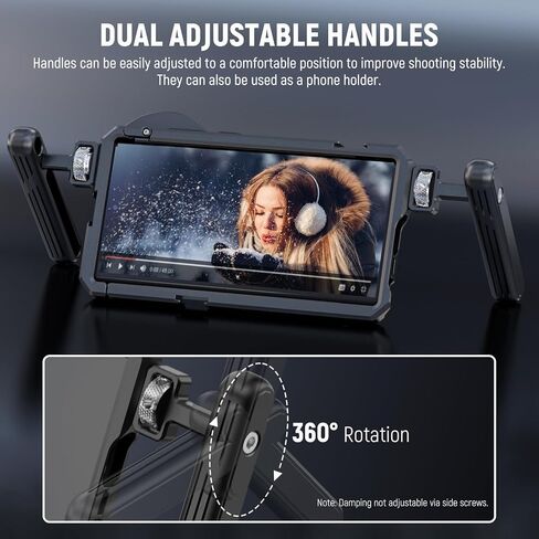 NEEWER S23 Ultra Phone Cage Video Rig with Dual Side Handle Grips, 17mm Thread & M Mount Lens Backplanes, 67mm Filter Adapter, Phone Stabilizer for Samsung Galaxy S23 Ultra Video Recording Filming in Saudi Arabia
