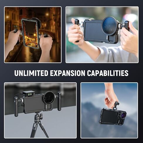 NEEWER S23 Ultra Phone Cage Video Rig with Dual Side Handle Grips, 17mm Thread & M Mount Lens Backplanes, 67mm Filter Adapter, Phone Stabilizer for Samsung Galaxy S23 Ultra Video Recording Filming in Saudi Arabia