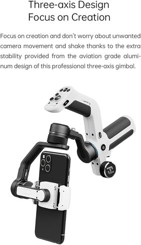 مجموعة Feiyu SCORP Mini P، مثبت انحراف للهاتف الذكي مع حامل توسيع مستشعر تتبع الضوء المغناطيسي، انحراف للهاتف ثلاثي المحاور لهاتف iPhone وAndroid ومقبض حبال متكامل 520 جرام أقصى حمولة in Kuwait