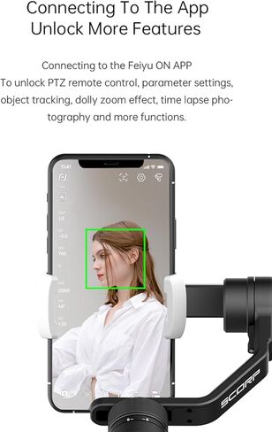 مجموعة Feiyu SCORP Mini P، مثبت انحراف للهاتف الذكي مع حامل توسيع مستشعر تتبع الضوء المغناطيسي، انحراف للهاتف ثلاثي المحاور لهاتف iPhone وAndroid ومقبض حبال متكامل 520 جرام أقصى حمولة in Kuwait
