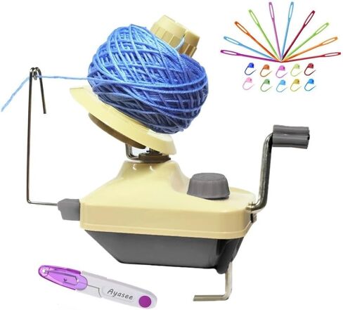 ayasee الغزل الكرة اللفاف للكروشيه والحياكة، الغزل baller اللفاف الأيدي تشغيل الغزل السريع المشبك الطاولة، أدوات الكروشيه، لوازم الحياكة in Kuwait