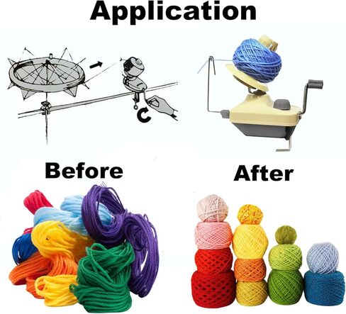 ayasee الغزل الكرة اللفاف للكروشيه والحياكة، الغزل baller اللفاف الأيدي تشغيل الغزل السريع المشبك الطاولة، أدوات الكروشيه، لوازم الحياكة in Kuwait