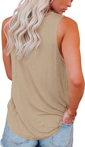 Smile Fish Women Crewneck Flowy Loose Fit Tank Top Sleeveless Summer Tops Shirts in Kuwait