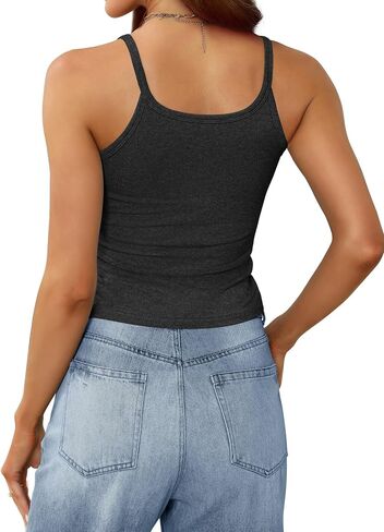 Saloogoe Womens Tank Tops Ribbed Form Fitting Scoop Neck Summer Tops Basic 2 Pack/3 Pack in Saudi Arabia
