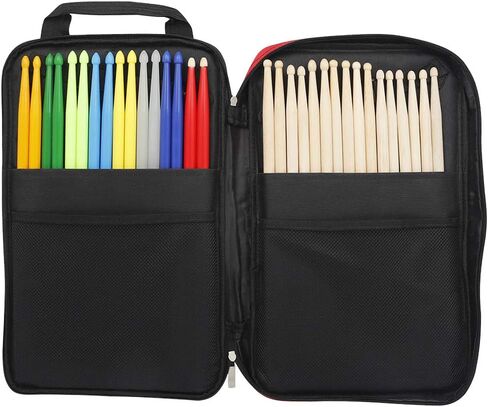 Bnineteenteam Drumstick Bag Large Capacity Thickened Cotton Mallet Bag Backpack Portable Waterproof Drum Stick Storage Backpack for Drum Stick Storage(Red) Playing Accessories in Saudi Arabia