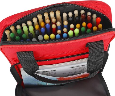 Bnineteenteam Drumstick Bag Large Capacity Thickened Cotton Mallet Bag Backpack Portable Waterproof Drum Stick Storage Backpack for Drum Stick Storage(Red) Playing Accessories in Saudi Arabia