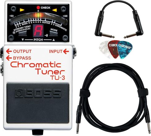 Boss TU-3 Chromatic Tuner Bundle with 10ft Instrument Cable, 6in Patch Cable, and Picks in Saudi Arabia