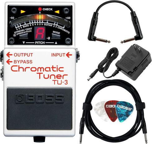 Boss TU-3 Chromatic Tuner Bundle with 10ft Instrument Cable, 6in Patch Cable, and Picks in Saudi Arabia