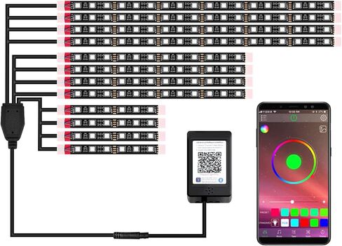 CIIHON Motorcycle RGB LED Lights Kits Motorcycle Light Strip APP Control Smart Brake IP67 Waterproof Accent 12 PCS Compatible with Trikes Golf Carts in Saudi Arabia