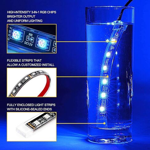 CIIHON Motorcycle RGB LED Lights Kits Motorcycle Light Strip APP Control Smart Brake IP67 Waterproof Accent 12 PCS Compatible with Trikes Golf Carts in Saudi Arabia