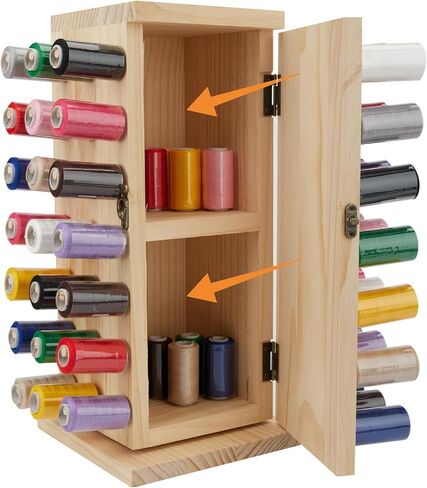 Gyuele 84 بكرات حامل خيط حامل 360 درجة يدور بالكامل رف خيط خشبي/منظم حامل خيط للخياطة واللحف والتطريز وتجديل الشعر والمجوهرات in Kuwait