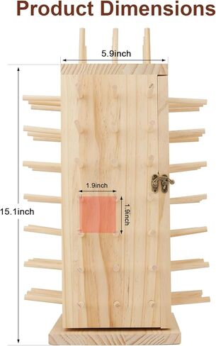 Gyuele 84 بكرات حامل خيط حامل 360 درجة يدور بالكامل رف خيط خشبي/منظم حامل خيط للخياطة واللحف والتطريز وتجديل الشعر والمجوهرات in Kuwait