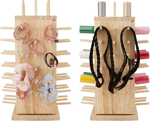 Gyuele 84 بكرات حامل خيط حامل 360 درجة يدور بالكامل رف خيط خشبي/منظم حامل خيط للخياطة واللحف والتطريز وتجديل الشعر والمجوهرات in Kuwait