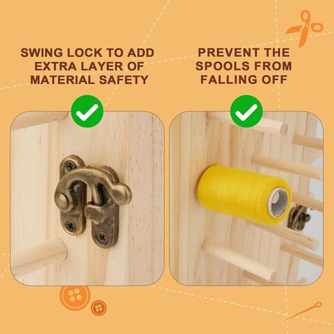 Gyuele 84 بكرات حامل خيط حامل 360 درجة يدور بالكامل رف خيط خشبي/منظم حامل خيط للخياطة واللحف والتطريز وتجديل الشعر والمجوهرات in Kuwait