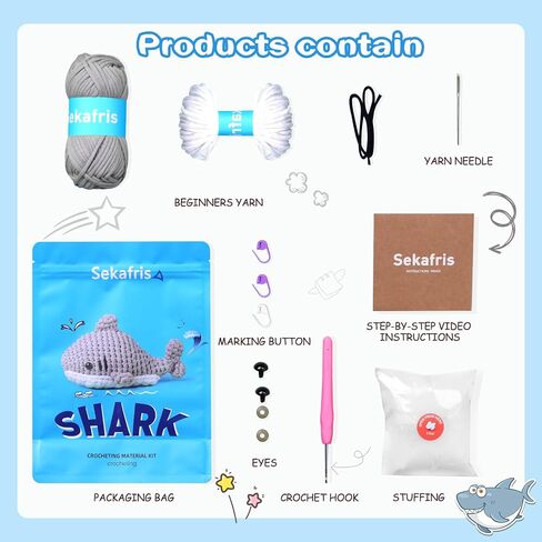 Sekafris Crochet Kit for Beginners - Beginner Crochet Kit for Adults with Step-by-Step Video Tutorials - Amigurumi Crochet Kit - Basketball, Rugby, Baseball in Saudi Arabia