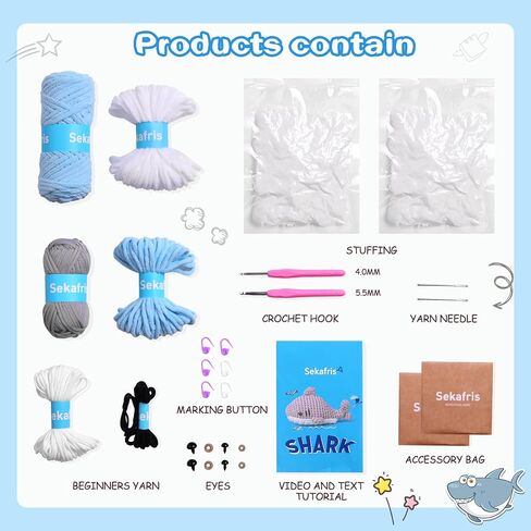 Sekafris Crochet Kit for Beginners - Beginner Crochet Kit for Adults with Step-by-Step Video Tutorials - Amigurumi Crochet Kit - Basketball, Rugby, Baseball in Saudi Arabia