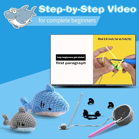 Sekafris Crochet Kit for Beginners - Beginner Crochet Kit for Adults with Step-by-Step Video Tutorials - Amigurumi Crochet Kit - Basketball, Rugby, Baseball in Saudi Arabia