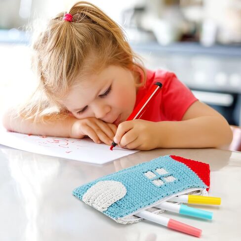 Hanfetch Crochet Kit House-Shaped Pen/Crochet Hook Case for Beginner, Step by Step Video Tutorial and Detailed Guide Instruction DIY Craft Supplies for Adult and Kid with Complete Kit. in Saudi Arabia